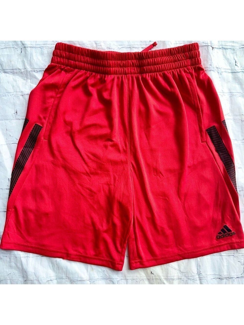 NWOT Kids Large (14/16) Adidas Elastic Waist Red Basketball Shorts